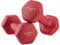 SONGMICS Hantelset, 2 x 3 kg, mit matter Beschichtung aus Neopren, rutschfest, Krafttraining, zu Hause, rot SYL66RD