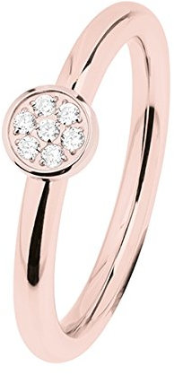 Ernstes Design Evia Ring, Vorsteckring, Beisteckring, Edelstahl rosé beschichtet mit Zirkonia R458.WH (55 (17.5))