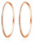 Philip Jones Rose Gold Plated 50mm Hoop Earrings Created with Zircondia® Crystals