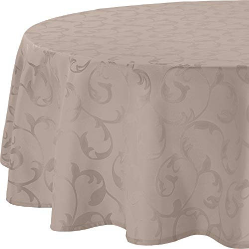 Erwin Müller Tischdecke Greven abwaschbar Cappuccino Größe oval: 160x220 cm