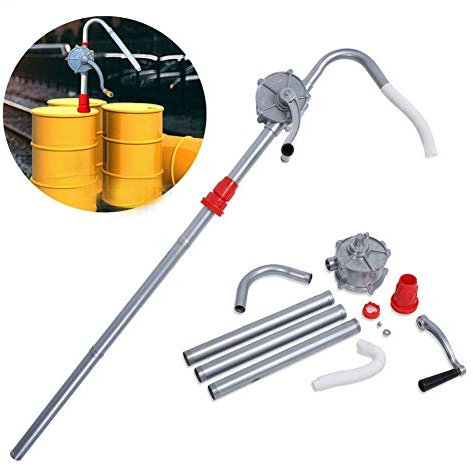 EBTOOLS Pompa Olio Manuale, Pompa Travaso Liquidi a Manovella, Rotativa Olio Barile Pompa Manuale Pompa Gasolio in Lega di Alluminio, 29 L/Min, Pompa per Fusti Manuale
