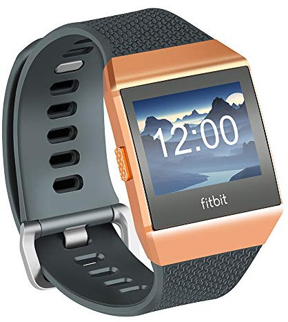 Fotover Ersatzarmband Kompatibel mit Ionic,Einstellbar Atmungsaktiv Weiches TPU-Uhrenarmband Ersatzband for Ionic Fitness Smartwatch mit Ionic Schutzfolie,Grau(L)