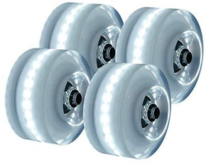 4 Stück Leuchtende Quad-Rollschuhräder Ersatz Wheels,Fulltime Skateboard Rollen Räder Ersatz Wheels, Beleuchteten Rollen Mit Eingebauten Lagern (WH)