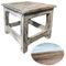 LS-LebenStil Vintage Holz Hocker - Mumbai - Teakholz - Massiv - Rustikal - Shabby Weiß - 26x25cm Schemel Fußbank Bänkchen Fußhocker Tritthocker Blumenhocker Pflanzenhocker Beistellhocker