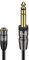 J&D 3,5 mm à 6,35 mm Câble, Coquille de Cuivre Heavy Duty 3,5mm (1/8 pouce) Femelle TRS à 6,35mm (1/4 pouce) Mâle TRS Câble Audio Stéréo pour Téléphoner, Amplificateurs, 2,7 Meter