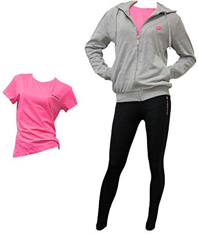 Lotto Tuta Donna Estiva 2 PEZZI + T-SHIRT OMAGGIO - Tuta Donna Completa Cotone 4 Stagioni Rosa