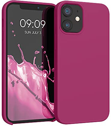 kwmobile Case Compatible with Apple iPhone 12 mini Case - TPU Silicone Phone Cover with Soft Finish - Pomegranate Red