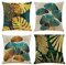 COWORK-UP 4er Set kissenbezüge 45x45cm Deko Kissenbezug Petrol Gold kissenhüllen für Schlafzimmer Wohnzimmer Büro Garten Sofa, Baumwolle Leinen Zierkissenbezug mit unsichtbarem Reißverschluß