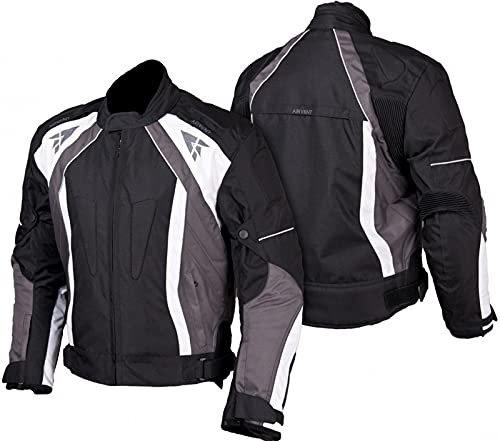 l&j Motorradjacke - Jacke mit herausnehmbaren Protektoren - Textil Motorrad Jacke Biker Chopper (l)