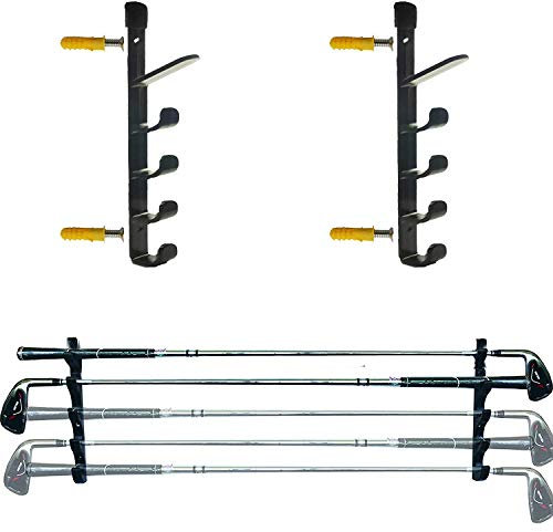 AUXPhome Golf Clubs Organizers Golf Club Display Shelf Golf Clubs Stand Wall Mounted Rack Storage Holder, Golf Club Display Cases Bracket - Holds up to 5 Golf Clubs - No Golf Clubs