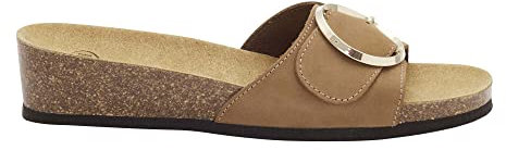 Scholl Damen Amalfi Mule Sandale, Brown, 41 EU