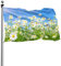 Fahnen, Frühlings-Gänseblümchen Flagge 5 Fuß x 3 Fuß mit Ösen Banner Polyester Gartenflaggen Hauswandflaggen für drinnen und draußen