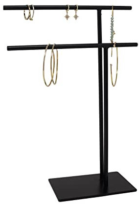 LaLe Living Schmuckständer Butik aus Eisen, 25 x 18,5 cm Schmuckaufbewahrung von Ketten, Armbänder und Ohrringe (Schwarz)