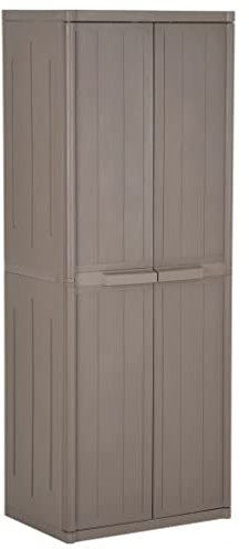INLIFE Gartenschrank Braun 65x45x172 cm PP Rattan-1240
