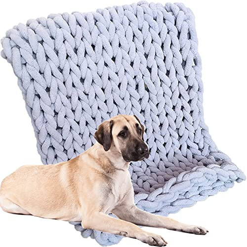 MHUQIA Grob Gestrickte Decke Wolle 200x200cm, Handgemachte Weiche Dicke Grob Gestrickte Decke GemüTliche BettüBerwurf FüR Bettstuhl Sofadecke Wohnkultur