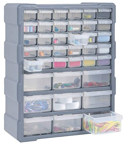 Gecheer Multi-Schubladen Organizer Sortierkasten Sortimentskasten Sortimentskoffer Sortimentsbox Kleinteilemagazin mit 39 Schubladen 38x16x47 cm