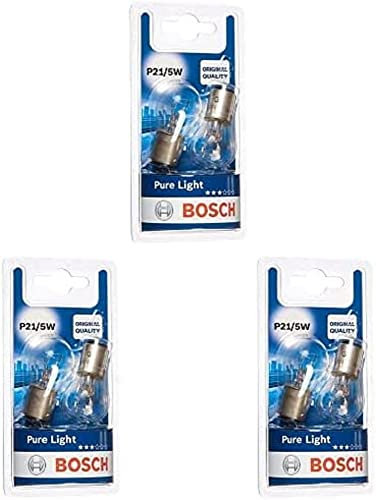 Bosch P21/5W Pure Light Fahrzeuglampen - 12 V 21/5 W BAY15d - 2 Stück, 3er Pack