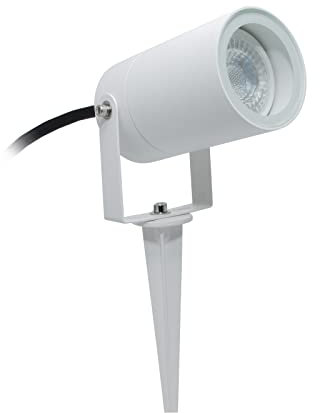 Planetitaly Faretto SPOT picchetto orientabile IP65 LED GU10 8W segnapassi bianco nero corten impermeabile luci giardino alberi 230V (Colore Bianco, Luce 4000K)