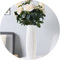 45 cm hohe Bodenvase mit vertikalem Streifenmuster, dekorative große weiße Keramikvase, Blumenhalter für Wohnzimmer