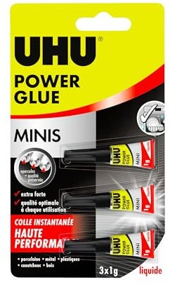 Colle liquide Power glue Uhu - Lot de 3 tubes de 1 g