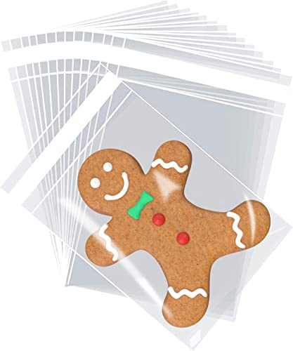 200 Piezas Bolsas de Celofán Transparente Autoadhesiva, Bolsas Plastico OPP con Cierre Adhesivo para Fotos, Bombones, Chuches, Caramelo, Regalos, Joyas y Galletas (9x13cm)