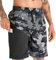 APTRO Herren Badehose Lang mit Kompression Liner Schnelltrocknend Badeshorts Schwimmhose 2 in 1 Badehosen mit Reißverschlusstasche Innenhose Surfen Strandhose Camo Grau MK284 XXL