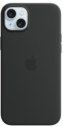 Apple iPhone 15 Plus Silikon Case mit MagSafe – Schwarz 