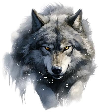 GRAZDesign Wandtattoo Wolf Schwarz Wandaufkleber für Wohnzimmer & Arbeitszimmer - 65x57cm