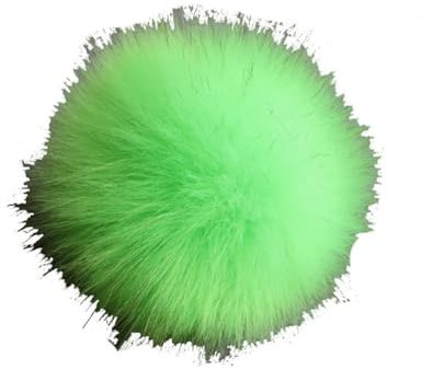Yurosiay 10 Stück Groß Kunstfell Bommel 10cm Kunstpelz Bommel Weich Kunstfuchsfell Bommel Mit Elastischer Schlaufe Faux Fellbommel Kunstfell Pompons für Mützen Taschen Schals Kleidung Grün