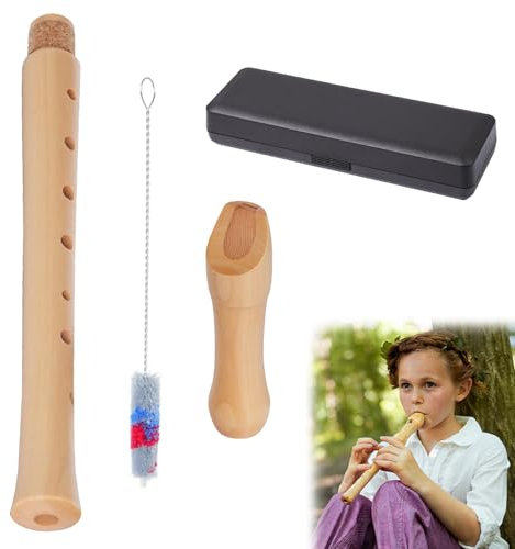 Flûte à Bec en Bois, Instrument de Flûte à Bec Soprano Pour Enfants Adultes Débutants Doigté Baroque Touches C Flûte à Bec en Bois de Style Allemand Avec Kit de Nettoyage étui Rigide Vent Flûte