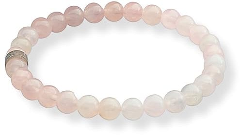 LAVISA Edelstein Armband - Echte Naturstein Perlen | Kristalle, Heilsteine | Onesize Unisex (Rosenquarz 6mm)
