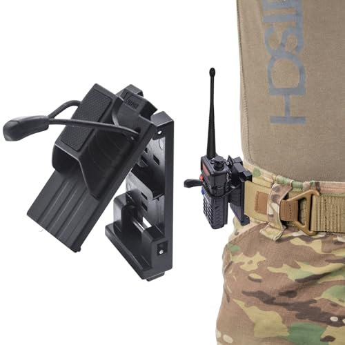 Tactical Radio Holder Radio Holster for Duty Belt(Up To 2),Tactical Radio Holder Belt Clip as Police Law Enforcement Accessories, Walkie Talkie Belt Clip for Motorola, BaoFeng, Midland, Hytera Radios