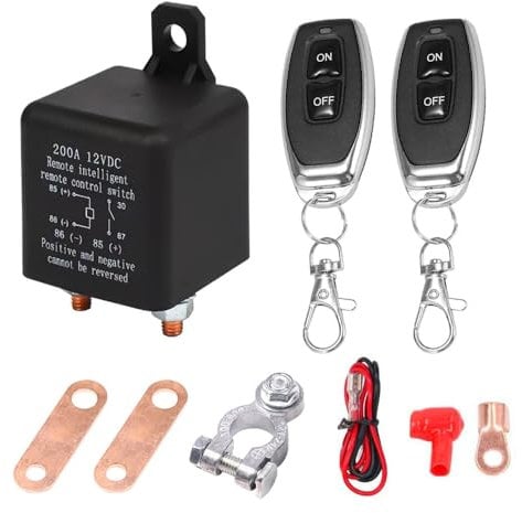 TGKYK Interruptor de separación de batería de 12 V con mando a distancia, Interruptor Conmutador, 12 V/200 A, para coche, RV, barco, yate, caravana