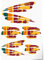 INDIGOS UG - Autoaufkleber Set - Sri Lanka - 7 Aufkleber - Flagge - Fahne mit 3 Streifen - Tuning - Heckscheibe - Modellbau - Sport