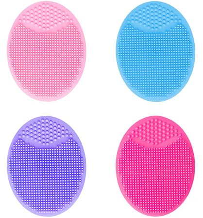 Set di 4 Spazzole per Pulizia Viso in Silicone, Spazzola Viso Pulizia ,Morbide ed Esfolianti, Adatte a Tutti i Tipi di Pelle, per Rimozione Trucco e Punti Neri