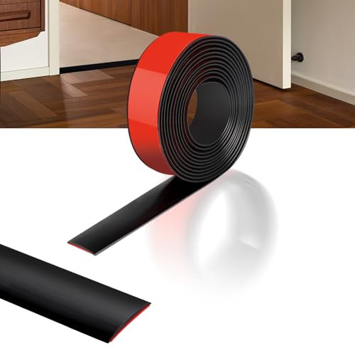 400cm×5cm Übergangsleiste Selbstklebend, Vinylboden Selbstklebnd, Türleiste Selbstklebend wird Verwendet, um Bodenlücken, Teppichfliesen, Fliesenfliesen, Fliesenfliesen zu Verbinden(Schwarz)