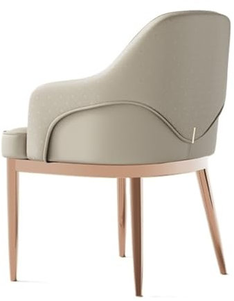 YQINQIN83B Dining Chairs Mid Century Modern Faux Leather Dining Chairs, Accent Leisure Chair w/Metal Frame for Dining Room Kitchen Living Room Small Space Kitchen Chair(Rose Gold)