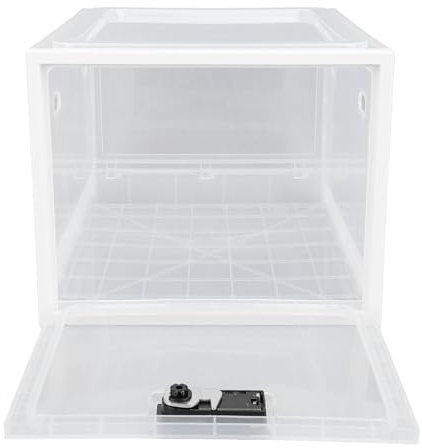 Medicine Box with Combination Lock, Clear Lockable Storage Box for Food, Lock Boxes for Medication Safe Storage Cabinet, Lockable Storage Cabinet for Fridge Food, Snacks (White