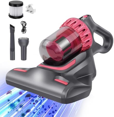 VickyHome 10KPA Milbensauge, Milbensauger Für Matratzen, Matratzenreiniger Milbensauger Mit Uv Licht, Entfernt 99,9% Bakterien, Allergene, Sofa Reiniger Staub-Milben Für Bett, Sofa, Usw