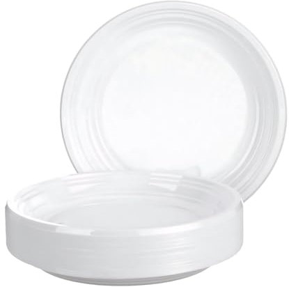 marketcaffe Set di 200 Piatti Fondi in Plastica Riutilizzabile Rigida, Lavabili 20 Cicli in Lavastoviglie - Monouso, Resistenti e di Alta Qualità – Perfetti per Feste, Eventi e Catering