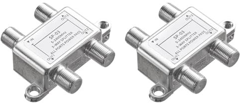 Plawee 2X 3 Way Coaxial Cable Splitter,5-2400MHz,Wroks with CATV,STB Box,Satellite,Antenna System,High Speed Internet