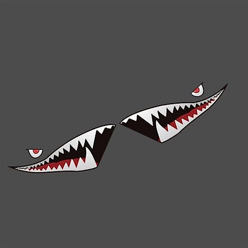 2 Stücke DIY Auto Aufkleber Cartoon Hai Mund Zahn Zähne Grafiken PVC Wasserdichte Aufkleber Dekoration Auto