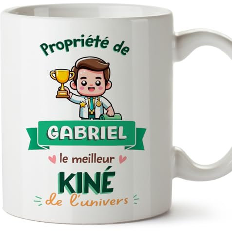 Mugffins Tasses Personnalisables pour PHYSIOTHÉRAPEUTE homme - En Français - Cadeau Personalisé- Propriété de - 11 oz / 330 ml