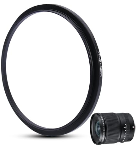 Metall Step-Up Ring Filter Adapter - 77mm auf 82mm - Metallring Step-Up Adapter für Filter, kompatibel mit Allen 82mm UV, CPL, ND-Filtern, Objektivhauben, gewindegedrehten Objektiven usw