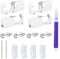 LAURITAMI 4 Stück Ohrstecker Selber Stechen Silber Set, Steril Sicherheits Ohrlochpistole mit CZ Ohrstecker, Schmerzfreies Selbst Piercing Werkzeug für Mädchen Frauen Männer