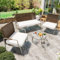 maiqiken Poly Rattan Sitzgruppe Gartenmöbel Sitzgarnitur Set, Gartenlounge für 4 Personen, mit Sessel, Couchtisch & Kissen, Abnehmbarer und waschbarer Stoffbezug, beige+weiß+braun