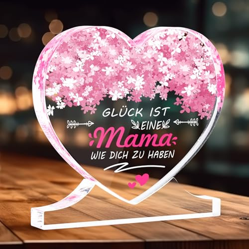 Geschenke für Mama,Muttertagsgeschenk für Mama,Herzförmiges Acryl Plakette Dekoration,Geburtstagsgeschenk für Mama,Weihnachtsgeschenke für Mama,Kreative Geschenke für Mama
