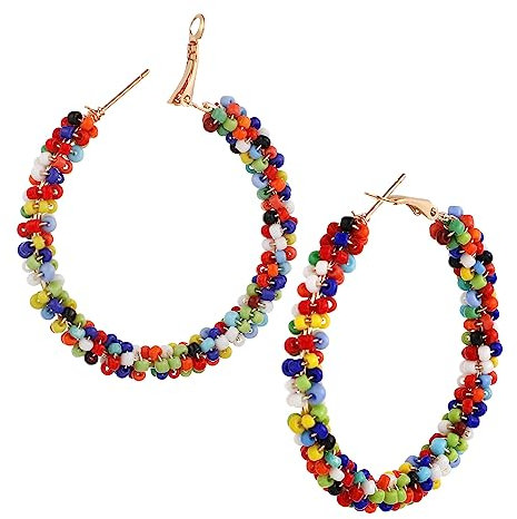 Garneck Bunte Ohrringe Für Frauen Extravaganter Großer Kreolenohrringe Aus Resin Stilvolle Eardrops Im Angesagten Design Ideal Für Modische Outfits Und Besondere Anlässe