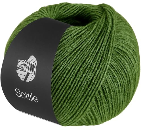 LANA GROSSA Sottile | Zarte Netzgarnstruktur aus Baumwolle, gefüllt mit feinen Merinofasern | Handstrickgarn aus 85% Baumwolle & 15% Schurwolle (Merino) | 50g Stricken & Häkeln | 250m Garn FB21
