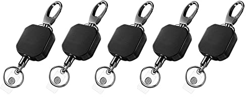 Remingtape Heavy Duty Metal Retractable Badge Holders Karabiner Belt Badge Reels Clip Key Ring ID Card Holder